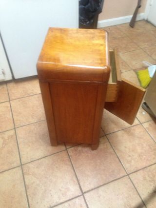One Mid Century Modern Art Deco Waterfall Nightstands or End Table 3