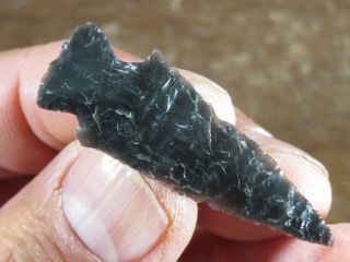 Very Fine Archaic Wendover Point,  Obsidian,  Lake Co.  Or X Anderson L.  1 15/16