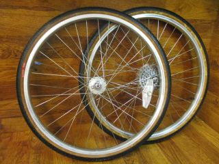 Vintage Araya Rm - 25 Suzie 36h High Flange Wheel Bolt - On Clincher Wheel Set