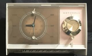 Vintage Motorola Tube Clock Radio Pink 1950 
