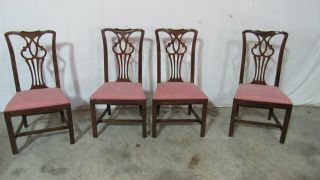 Set Drexel Chippendale Dining Room Chairs Mahogany