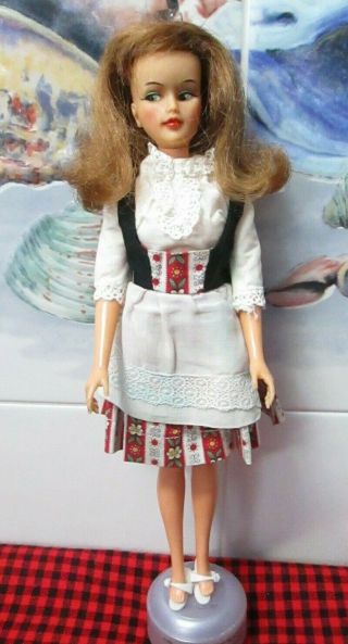 1965 Ideal Tammy Family " Misty " S/l Doll Norwegian 5pc.  Costume Long Auburn Hair