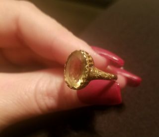 10k Solid Gold Vintage Ring With Citrine Stone 4.  5 Grams