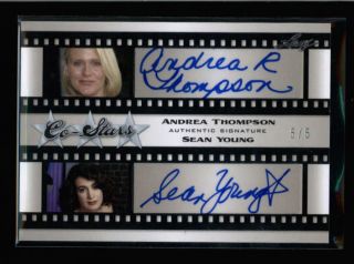 Andrea Thompson / Sean Young 2011 Leaf Co - Stars Dual Autograph Auto 5/5 Ax963