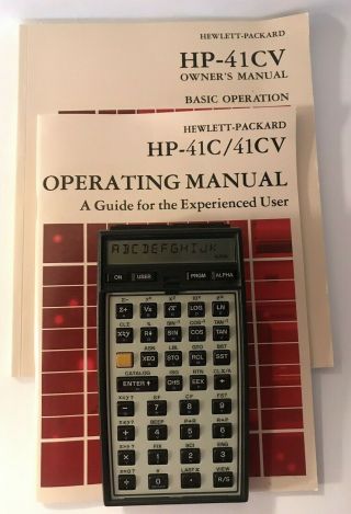 Vintage Hewlett - Packard Programable Hp - 41cv Calculator With Manuals