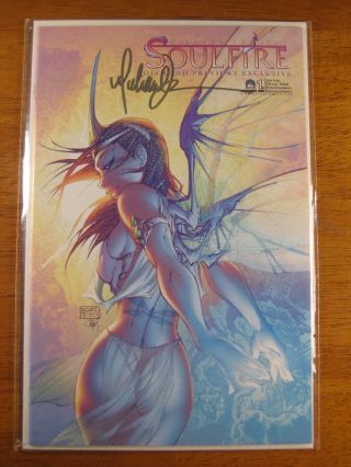 Wow Soulfire 1c Diamond Preview Signed By Michael Turner Hot Stuff