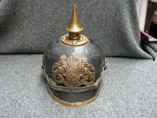 Wwi Imperial German Bavarian M.  1915 Pickelhaube Helmet - Ersatz Metal Shell - Rare