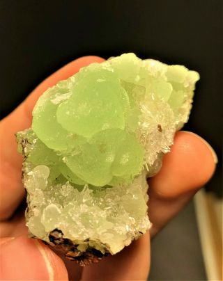 Cuprian Green Smithsonite Hemimorphite: San Antonio Mine.  Santa Eulalia,  Mexico