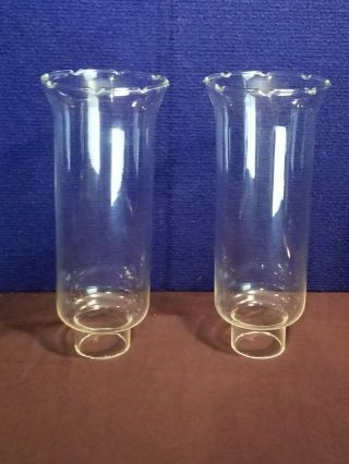 2ea Clear Glass Elongated Pinched Top Hurricane Oil Lantern Lamp Chimney 