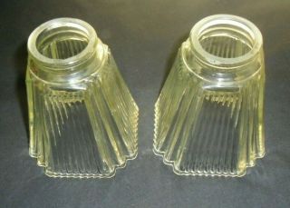 Two Vintage Vaseline Glass Lighting Shades Was 32.  00 50 Off Starting Bid