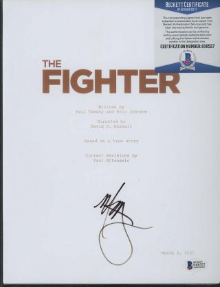 E68527 Mark Wahlberg The Fighter Signed Script Cover Auto Beckett Bas