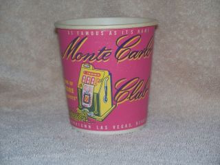 Monte Carlo Club Vintage Casino Slot Machine Paper Coin Cup Las Vegas Nevada