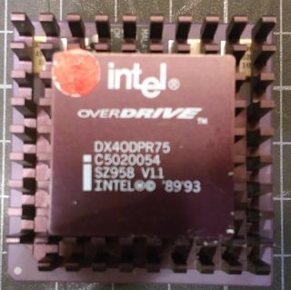 Intel Overdrive Dx40dpr75 Sz958 Vintage Cpu,  Gold
