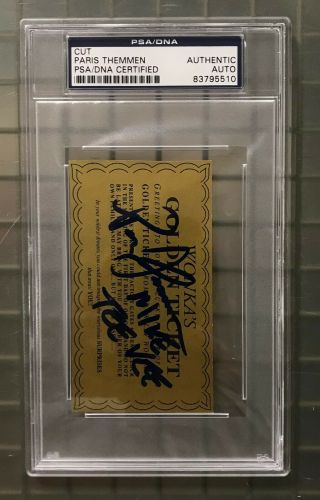 Paris Themmen Signed Willy Wonka Golden Ticket Autographed Psa/dna Auto