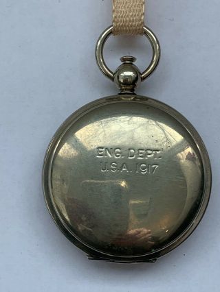 Vintage 1917 Ww1 Ww2 Engineer Department Pocket Compass