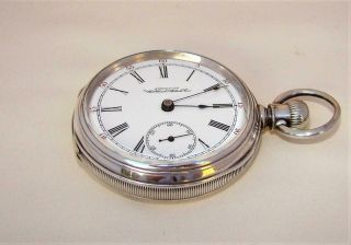 Rare 1891 WALTHAM 15 Jewels FROSTED MODEL in FINE SILVER CASE Dial 18s RUNS 2