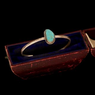 Vintage Sterling Silver Native Navajo Dead Pawn Royston Turquoise Cuff Bracelet