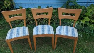 Set Of Four Heywood Wakefield Champagne Dogbone Chairs