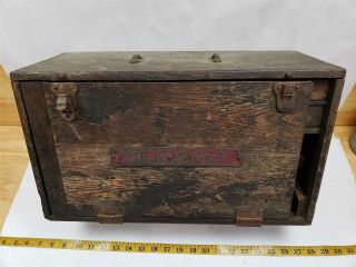 Vintage Van Dorn Valve Seat Grinder Wood Tool Box With Contents