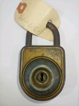 Vintage Dudley Combination Padlock Lock Combination Usa