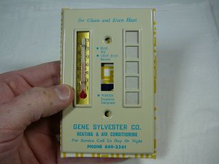 Gene Sylvester Anderson Indiana Advertising Thermometer Light Switch Cover Vtg