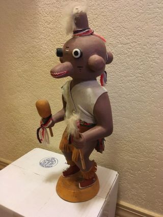 15” Vintage Hopi Mudhead Kachina Doll by Luke B Levi 1975 - 3