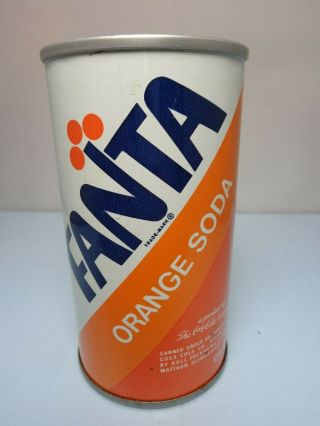 Fanta Orange Straight Steel Pull Tab Soda Pop Can 3 Coca - Cola Co.  Mattoon,  Ill.