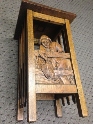 Vintage Carved Mission Oak Wood Table George Arndt Chair Co Black Americana Rare