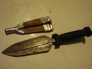 Forged Iron Mini Knife Dagger Congo African Art Size 5 1/2 Inch Rare