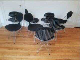 Eames for Herman Miller DKR chairs in chrome on eiffel bases mid century modern 3