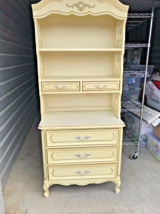 Girls Henry Link White Bedroom Dresser/bookcase Combination W/gold Tr