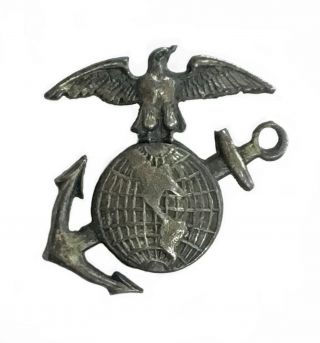 Wwi Gilt Us Marine Corps Ega Eagle Globe Anchor Sterling C Clasp Lapel Pin Ww1
