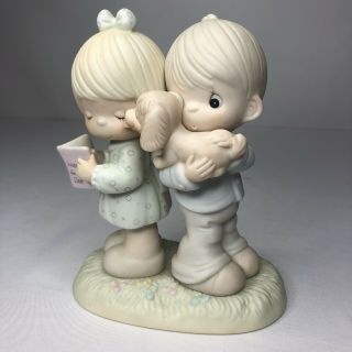 Enesco Precious Moments Puppy Love Is From Above Samuel Butcher Figurine 1987