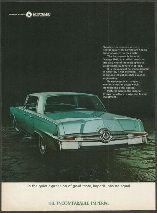 Imperial Crown Four - Door - 1965 Vintage Automotive Print Ad