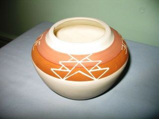 Lakota Sioux Native American Pottery Vase - Geometric Designs - Signed Larvie