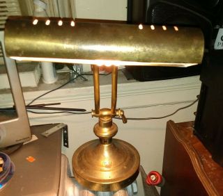 Vintage Underwriter Laboratories Portable Brass Piano Desk Lamp