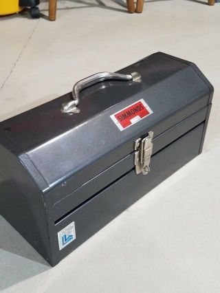 Vintage Simmonds Metal Tool Box W/ Removable Interior Tray Mdl.  50064 (usa)