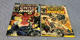 Ghost Rider 2 - 3 (fn -,  Vg/fn Vol.  1 No.  2,  3 Oct.  /dec.  1973) Comic Book Run X2
