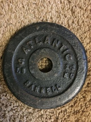 Vintage Htf Atlantic 1 X 5 Lb Weight Plates 1” Standard Weights