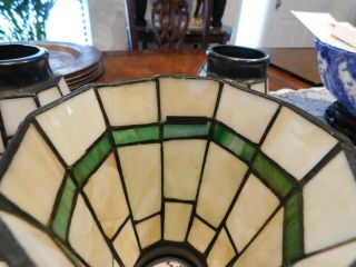 3 Slag Stained Glass Lamp Shades Spectrum Tiffany Style Mission Arts Crafts 2