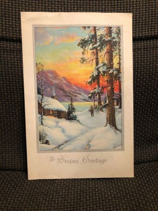 Vintage 1930’s Litho Christmas Card No.  348 The Page Milk Co