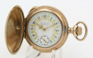American Waltham Watch Co 1891 - 11 Jewel Pocket Watch Fancy Dial Nr 7218 - 10