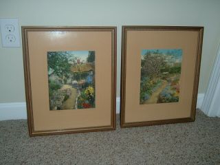 2 Vintage Wallace Nutting Hand Tinted Prints With Labels
