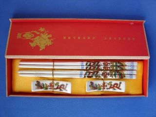 Gift Set Of Chinese Dragon Porcelain Chopsticks