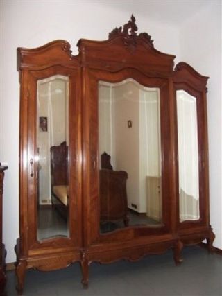 Monumental Carved Walnut Italian Antique Armoire - 13it049a