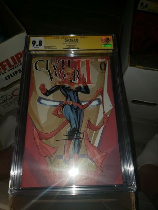 Civil War Ii 0 Dodson Variant Cgc Ss 9.  8 Signed By Terry Dodson