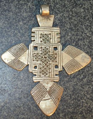 Vintage Ethiopian Orthodox Coptic Christian Cross Pendant Amulet Ethiopia Africa