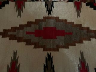 Navajo Rug Vintage Estate Find Red Tan Gray Off White Approx 40 X 24