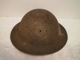 U.  S.  Ww1 M1917 Helmet,  Zc191 With Hole For Usmc Badge.