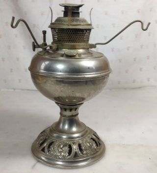 Antique Victorian Patented 1897 B&h Bradley Hubbard Table Oil Lamp